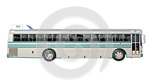 Retro 1970 Bus- Lateral view white background 3D Rendering Ilustracion 3D photo