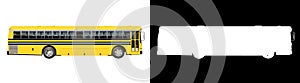 Retro School Bus-Lateral view white background alpha png 3D Rendering Ilustracion 3D photo