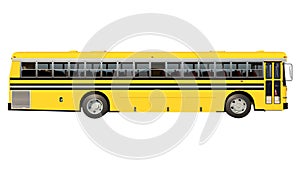 Retro School Bus- Lateral view white background 3D Rendering Ilustracion 3D photo