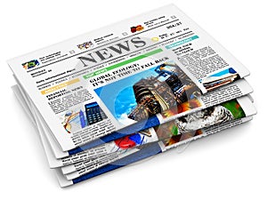 Stack of newspapers