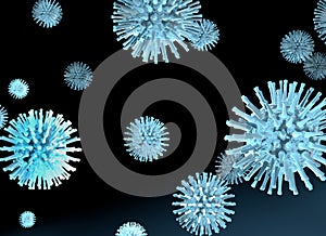 3D render illustration virus cell background