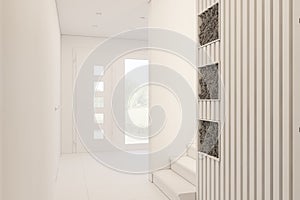 3d render interior design of a foyer in a private country house