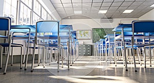 interior of a modern school classroom