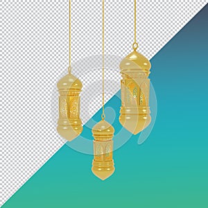 3D render islam Lamp for Decoration., clipping paht