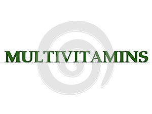 3d render isolated inscription multivitamins photo