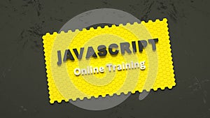 3d render of Javascript online training. Programming training. Coding concept. Javascript language e-learning. Online education.