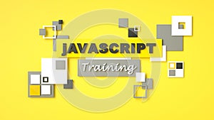 3d render of Javascript training. Programming training. Coding concept. Javascript language e-learning. Online education.