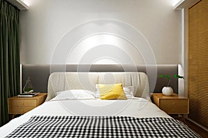 3d render of  luxury home interior, bedroom