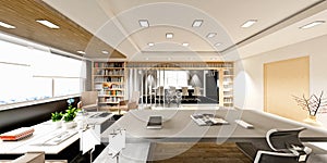 3d render of modern working room
