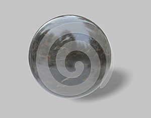 3d render marble Sphere isolated on white background