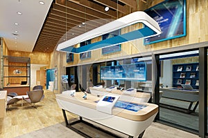 3d render of mobile device store