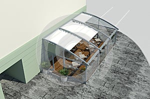 3D render: model of the small pavilion