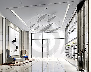 3d render of modern building interior