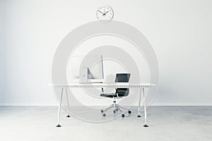 3d render of modern computer workplace