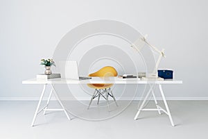 3d render of modern computer workplace