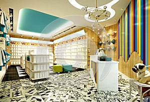 3d render of technology store