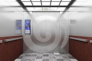 3D render of a modern elevator