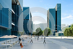 3d render of modern glass buildings
