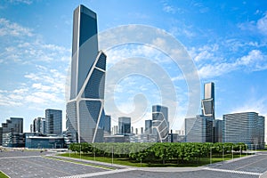 3d render of modern glass buildings