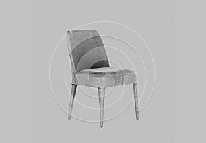 3d render of  grey color armchair