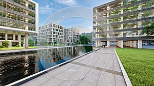 3d render of modern office buildings