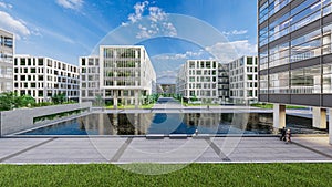 Modern office buildings