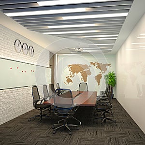 3d render of modern office