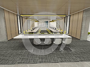 3d render of working office