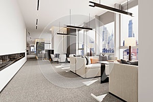 3d render of modern open office