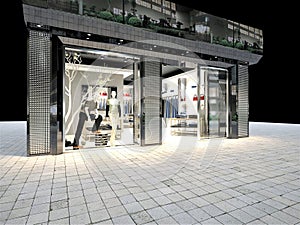 3d render of modern store exterior