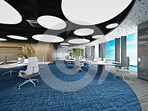 3d render modern working office