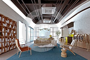 3d render working office