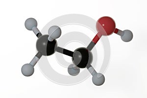 3D render of a molecular model of Alcohol, isolated on white background photo