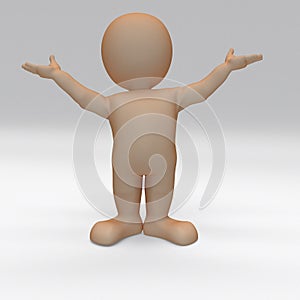 3D Morph Man protesting peacefully