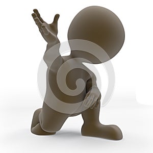 3D Morph Man protesting peacefully