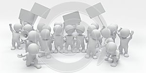 3D Morph Man protesting peacefully