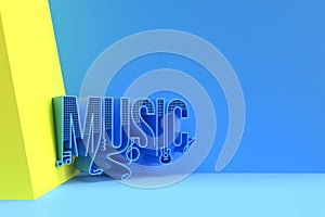 3D Render Music Calligraphic Flyer Poster illustration Design
