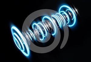 3D render of  music visualizer isolated on black background