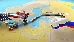 3D Render of Nord Stream 2 economic war photo