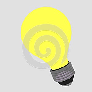 3D render object, 3D bulb lamp illustration, 3d icon