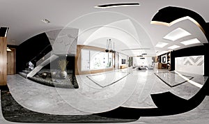 3d render office interior 360 degrees