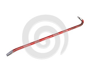 3D render of old red crowbar isolated on white