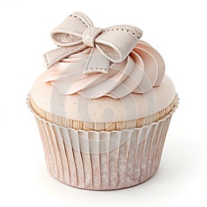 3D Render of a Pastel Cupcake with Bow