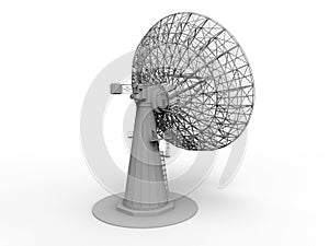 3D render - perspective view of a satellite dish