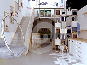 3d render of pet shop