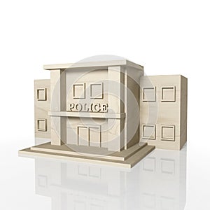 3D render of police building with reflection