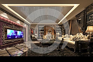 3d render of living room