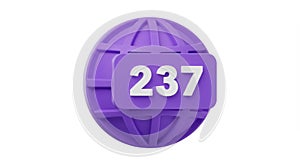 Purple Globe with Number 237