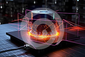 3d render of quantum radar technology concept