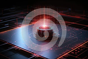 3d render of quantum radar technology concept